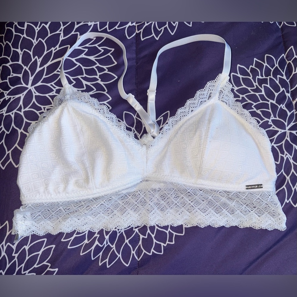 Nautica Bralette Womens Large Lace Wirefree bra Adjustable Straps removable pads